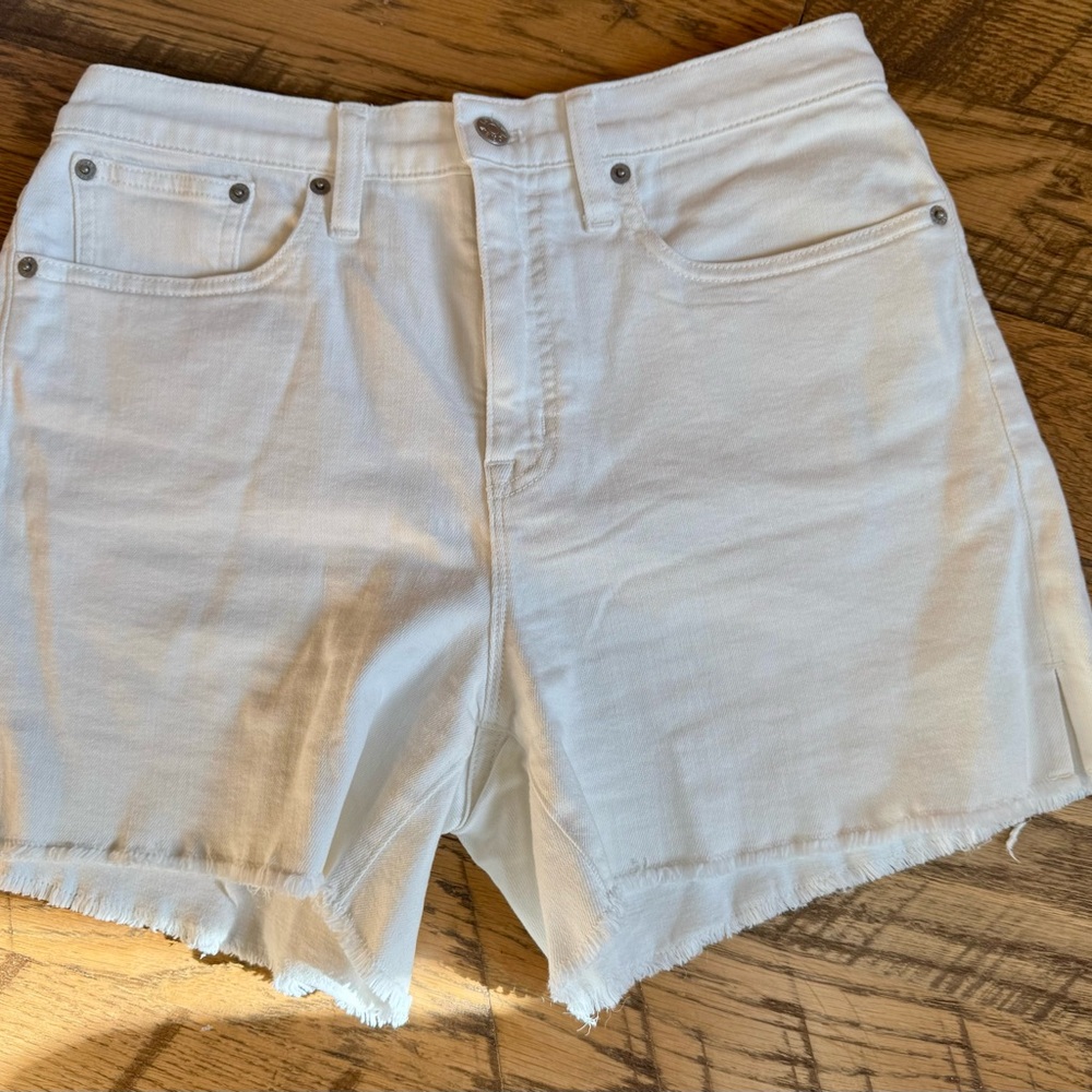 J crew white denim cutoff shorts - Picture 2 of 5